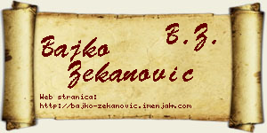 Bajko Zekanović vizit kartica
